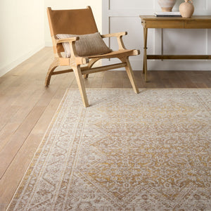 Jaipur Living Leila Harriet Vibe LEI06 Power Loomed 100% Polyester Medallion Area Rug Gold 100% Polyester RUG155511