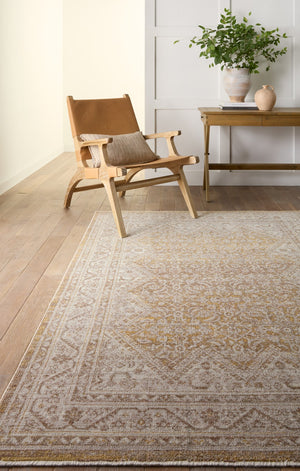 Jaipur Living Leila Harriet Vibe LEI06 Power Loomed 100% Polyester Medallion Area Rug Gold 100% Polyester RUG155511