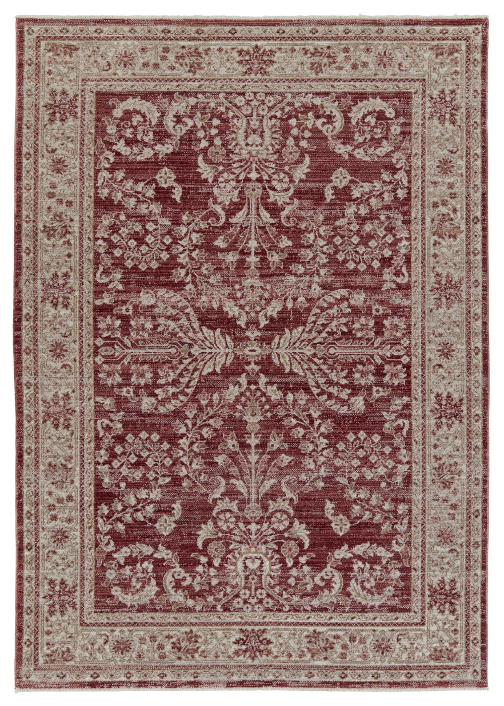 Jaipur Living Leila Katarina Vibe LEI07 Power Loomed 100% Polyester Floral Area Rug Red 100% Polyester RUG155512