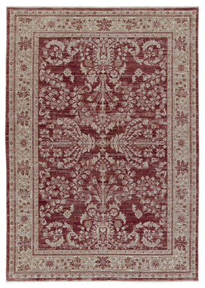 Jaipur Living Leila Katarina Vibe LEI07 Power Loomed 100% Polyester Floral Area Rug Red 100% Polyester RUG155512