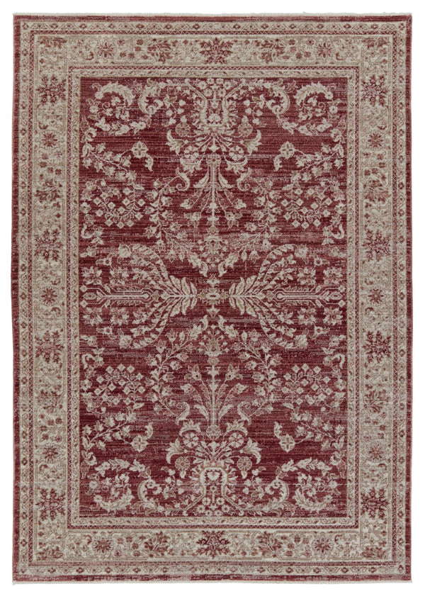 Jaipur Living Leila Katarina Vibe LEI07 Power Loomed 100% Polyester Floral Area Rug Red 100% Polyester RUG155512