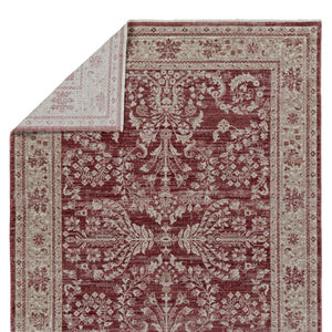 Jaipur Living Leila Katarina Vibe LEI07 Power Loomed 100% Polyester Floral Area Rug Red 100% Polyester RUG155512