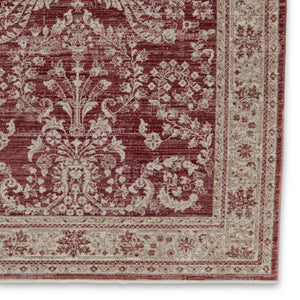 Jaipur Living Leila Katarina Vibe LEI07 Power Loomed 100% Polyester Floral Area Rug Red 100% Polyester RUG155512