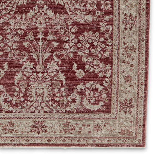 Jaipur Living Leila Katarina Vibe LEI07 Power Loomed 100% Polyester Floral Area Rug Red 100% Polyester RUG155512