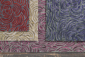 Chandra Rugs Leia 100% Wool Hand-Tufted Contemporay Rug Red/Grey 7'9 x 10'6