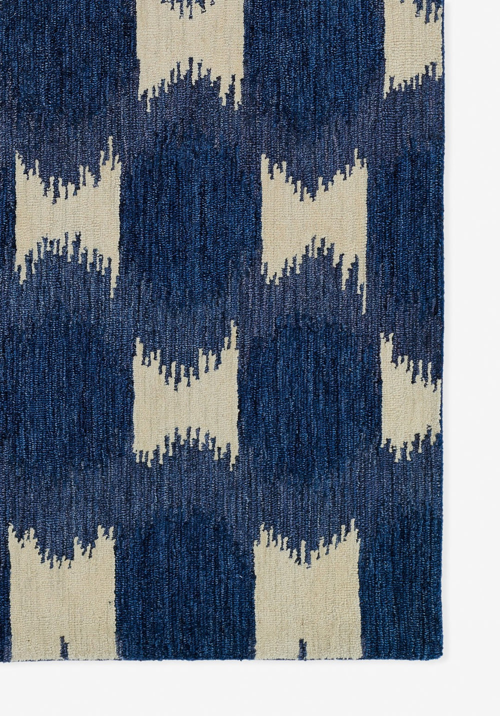 Momeni Leiden LEI-1 Hand Tufted Transitional Ikat Indoor Area Rug Navy 9' x 12' LEIDELEI-1NVY90C0
