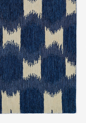 Momeni Leiden LEI-1 Hand Tufted Transitional Ikat Indoor Area Rug Navy 9' x 12' LEIDELEI-1NVY90C0