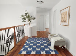 Momeni Leiden LEI-1 Hand Tufted Transitional Ikat Indoor Area Rug Navy 9' x 12' LEIDELEI-1NVY90C0