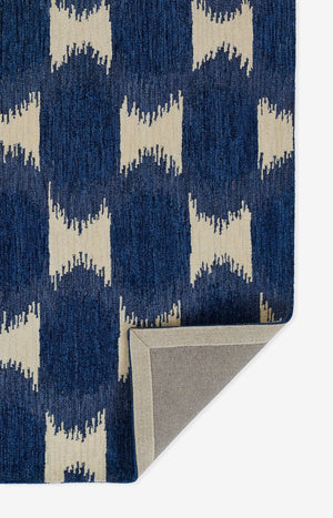 Momeni Leiden LEI-1 Hand Tufted Transitional Ikat Indoor Area Rug Navy 9' x 12' LEIDELEI-1NVY90C0