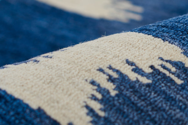 Momeni Leiden LEI-1 Hand Tufted Transitional Ikat Indoor Area Rug Navy 9' x 12' LEIDELEI-1NVY90C0