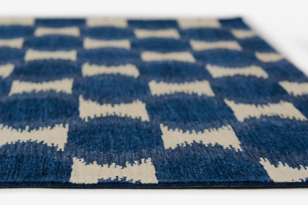 Momeni Leiden LEI-1 Hand Tufted Transitional Ikat Indoor Area Rug Navy 9' x 12' LEIDELEI-1NVY90C0