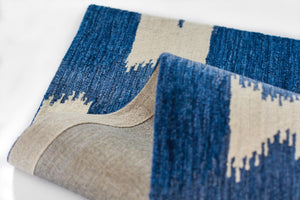 Momeni Leiden LEI-1 Hand Tufted Transitional Ikat Indoor Area Rug Navy 9' x 12' LEIDELEI-1NVY90C0