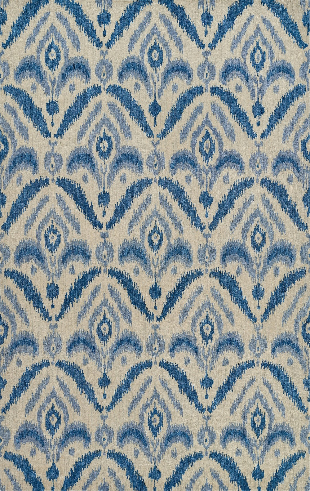 Momeni Leiden LEI-3 Hand Tufted Transitional Ikat Indoor Area Rug Blue 9' x 12' LEIDELEI-3BLU90C0