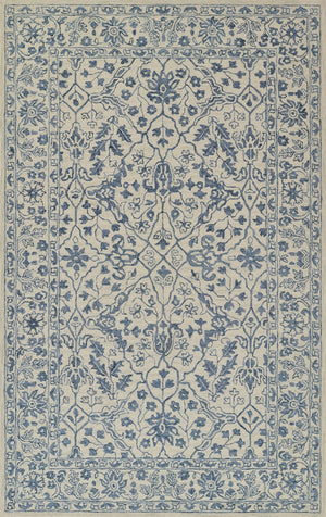 Momeni Leiden LEI-5 Hand Tufted Transitional Floral Indoor Area Rug Ivory 9' x 12' LEIDELEI-5IVY90C0