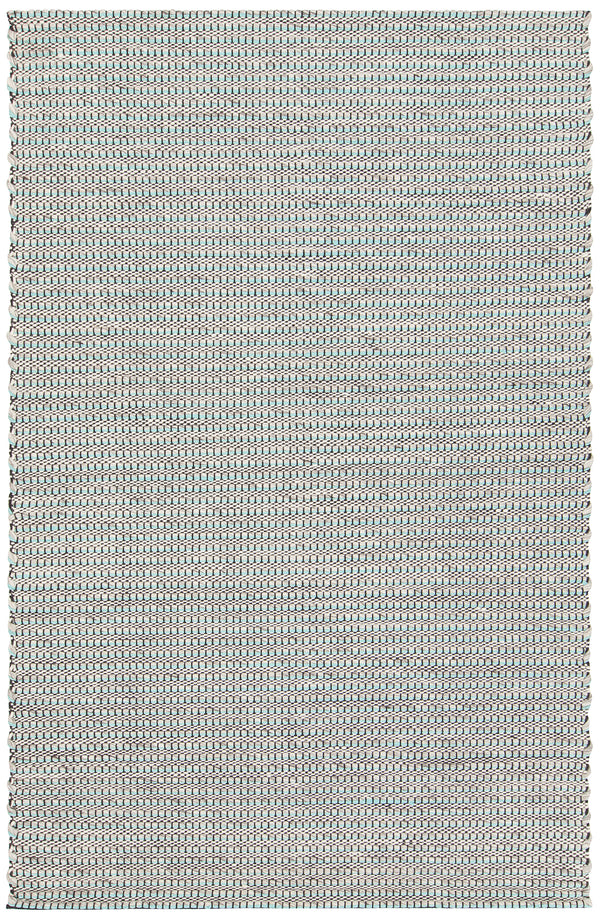 Chandra Rugs Lena 60% Wool + 40% Cotton Hand Woven Contemporary Rug Teal/White/Grey/Black 7'9 x 10'6
