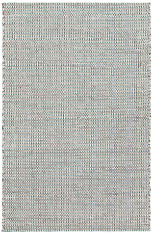 Chandra Rugs Lena 60% Wool + 40% Cotton Hand Woven Contemporary Rug Teal/White/Grey/Black 7'9 x 10'6