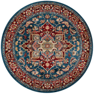 Momeni Lenox LE-01 Machine Made Traditional Medallion Indoor Area Rug Blue 9'6" x 12'6" LENOXLE-01BLU96C6