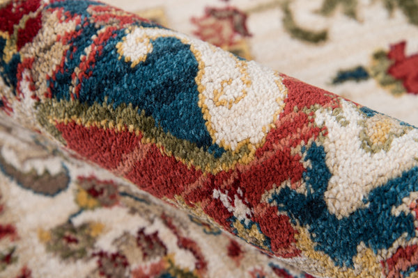 Momeni Lenox LE-01 Machine Made Traditional Medallion Indoor Area Rug Ivory 9'6" x 12'6" LENOXLE-01IVY96C6