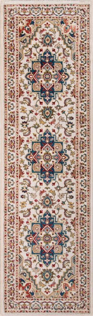 Momeni Lenox LE-01 Machine Made Traditional Medallion Indoor Area Rug Ivory 9'6" x 12'6" LENOXLE-01IVY96C6