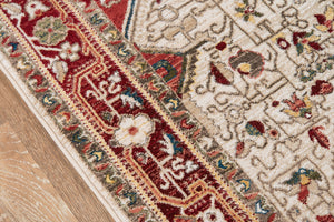 Momeni Lenox LE-02 Machine Made Traditional Medallion Indoor Area Rug Red 9'6" x 12'6" LENOXLE-02RED96C6