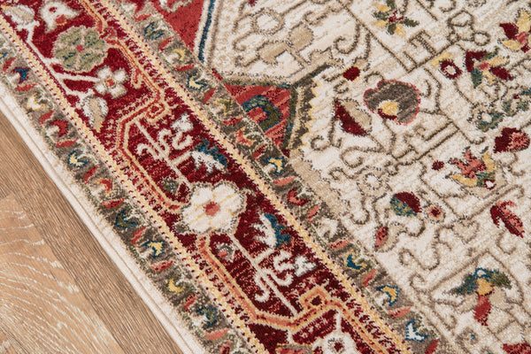 Momeni Lenox LE-02 Machine Made Traditional Medallion Indoor Area Rug Red 9'6" x 12'6" LENOXLE-02RED96C6