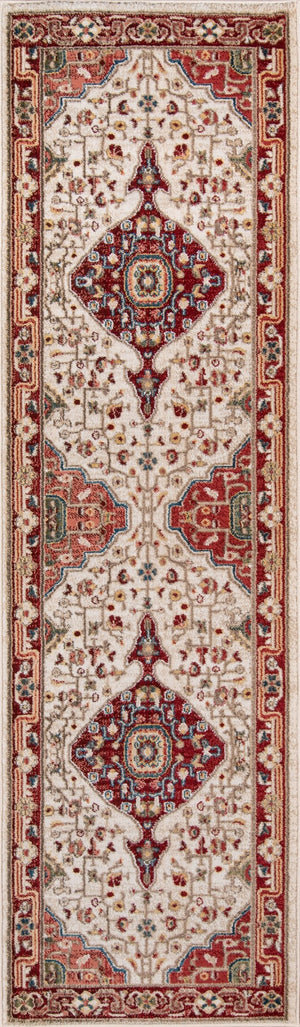 Momeni Lenox LE-02 Machine Made Traditional Medallion Indoor Area Rug Red 9'6" x 12'6" LENOXLE-02RED96C6