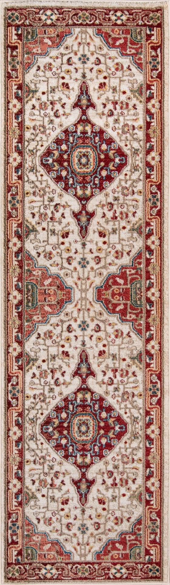Momeni Lenox LE-02 Machine Made Traditional Medallion Indoor Area Rug Red 9'6" x 12'6" LENOXLE-02RED96C6