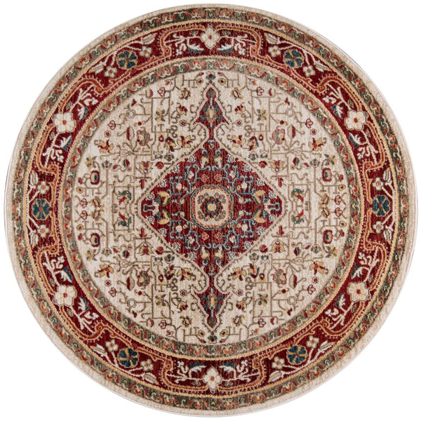 Momeni Lenox LE-02 Machine Made Traditional Medallion Indoor Area Rug Red 9'6" x 12'6" LENOXLE-02RED96C6