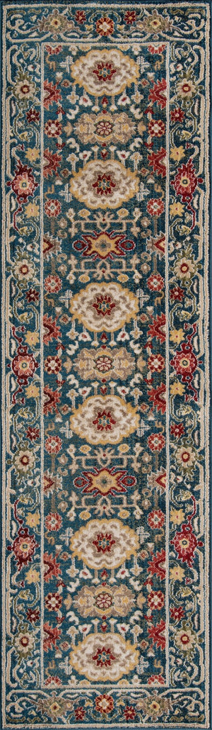 Momeni Lenox LE-03 Machine Made Traditional Oriental Indoor Area Rug Blue 9'6" x 12'6" LENOXLE-03BLU96C6