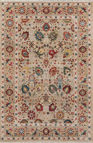 Momeni Lenox LE-04 Machine Made Traditional Oriental Indoor Area Rug Ivory 9'6" x 12'6" LENOXLE-04IVY96C6