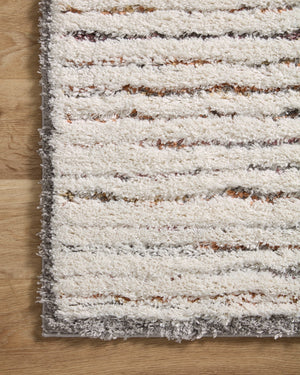 Loloi Rugs Levitt Shag LEV-01 100% Polyester Pile Power Loomed Shags Area Rug Ivory / Multi 200 LEVTLEV-01IVML93D0