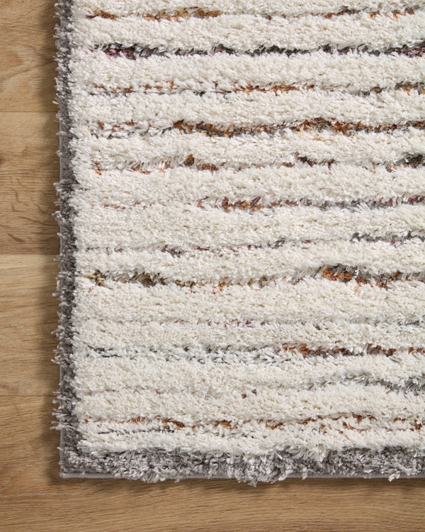 Loloi Rugs Levitt Shag LEV-01 100% Polyester Pile Power Loomed Shags Area Rug Ivory / Multi 200 LEVTLEV-01IVML93D0