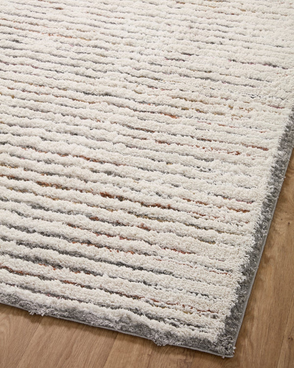 Loloi Rugs Levitt Shag LEV-01 100% Polyester Pile Power Loomed Shags Area Rug Ivory / Multi 200 LEVTLEV-01IVML93D0