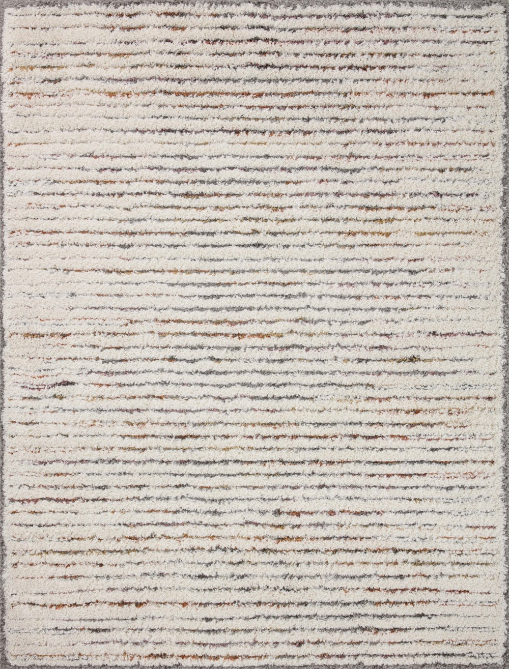 Loloi Rugs Levitt Shag LEV-01 100% Polyester Pile Power Loomed Shags Area Rug Ivory / Multi 200 LEVTLEV-01IVML93D0