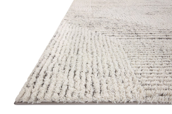 Loloi Rugs Levitt Shag LEV-02 100% Polyester Pile Power Loomed Shags Area Rug Ivory / Grey 200 LEVTLEV-02IVGY93D0