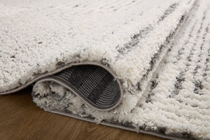 Loloi Rugs Levitt Shag LEV-02 100% Polyester Pile Power Loomed Shags Area Rug Ivory / Grey 200 LEVTLEV-02IVGY93D0