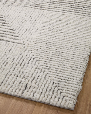 Loloi Rugs Levitt Shag LEV-02 100% Polyester Pile Power Loomed Shags Area Rug Ivory / Grey 200 LEVTLEV-02IVGY93D0