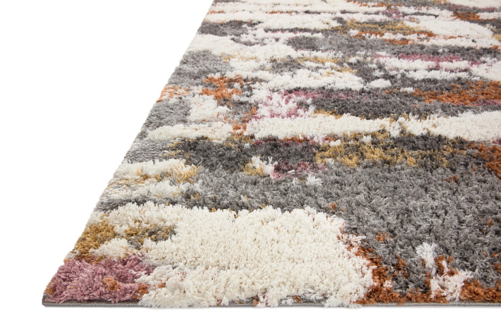 Loloi Rugs Levitt Shag LEV-04 100% Polyester Pile Power Loomed Shags Area Rug Grey / Multi 200 LEVTLEV-04GYML93D0