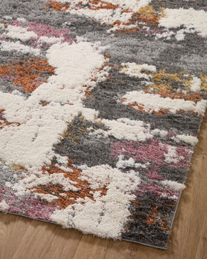 Loloi Rugs Levitt Shag LEV-04 100% Polyester Pile Power Loomed Shags Area Rug Grey / Multi 200 LEVTLEV-04GYML93D0