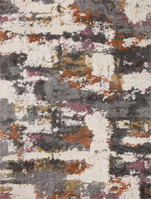 Loloi Rugs Levitt Shag LEV-04 100% Polyester Pile Power Loomed Shags Area Rug Grey / Multi 200 LEVTLEV-04GYML93D0