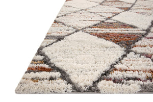 Loloi Rugs Levitt Shag LEV-05 100% Polyester Pile Power Loomed Shags Area Rug Ivory / Fiesta 200 LEVTLEV-05IVFD93D0