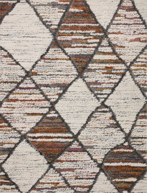 Loloi Rugs Levitt Shag LEV-05 100% Polyester Pile Power Loomed Shags Area Rug Ivory / Fiesta 200 LEVTLEV-05IVFD93D0