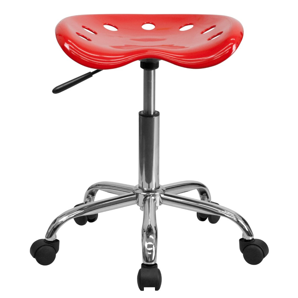English Elm EE2100 Contemporary Plastic Tractor Stool Red EEV-14924