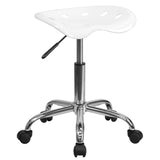English Elm EE2100 Contemporary Plastic Tractor Stool White EEV-14928