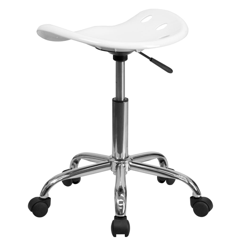 English Elm EE2100 Contemporary Plastic Tractor Stool White EEV-14928