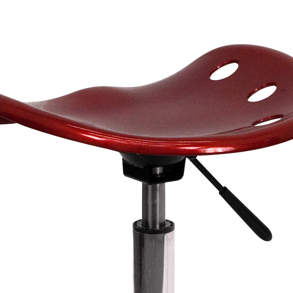 English Elm EE2100 Contemporary Plastic Tractor Stool Wine Red EEV-14929