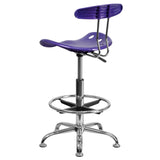English Elm EE2102 Contemporary Plastic Tractor Drafting Stool Violet EEV-14955