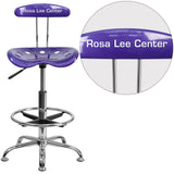 English Elm EE2103 Contemporary Plastic Tractor Drafting Stool Violet EEV-14969