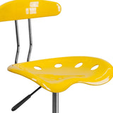 English Elm EE2102 Contemporary Plastic Tractor Drafting Stool Yellow EEV-14958