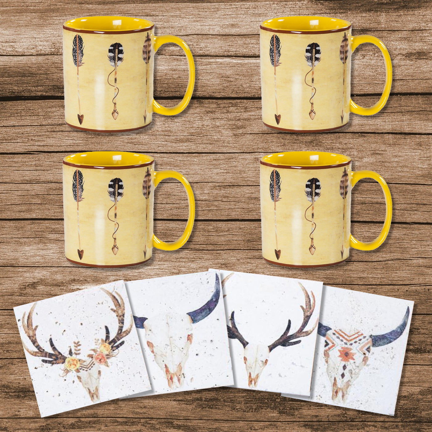 Large Arrow Bohemian Mug & Desert Skull Coaster Set - Thumbnail 2